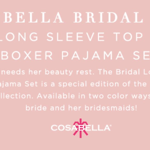 COSABELLA Bella Bridal Top and Boxer Pajama Set in Moon Ivory + Mandorla Size 1X - Picture 7 of 8